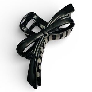 Glossy Bow Claw Hair Clip Black New